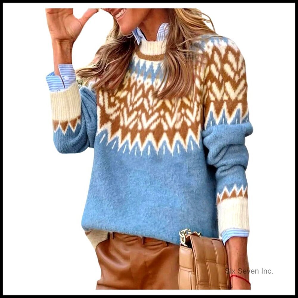 Chunky Cable Knit Turtleneck Sweater Trendy Chevron Pattern Cozy Fall Pullover